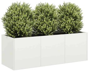 Vaso floreira 120x40x40 cm aço laminado a frio branco