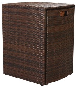 3 pcs conjunto bistrô com almofadas vime PE castanho