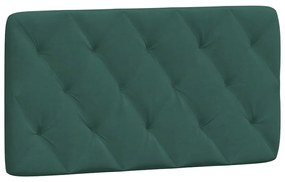 Estrutura de cama c/ luzes LED 100x200 cm veludo verde-escuro