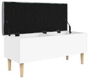 Banco de arrumação 102x42x46 cm derivados de madeira branco