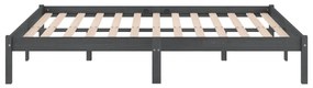 Estrutura de cama 200x200 cm pinho maciço cinzento