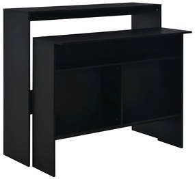 Mesa de bar com 2 tampos preto 130x40x120 cm
