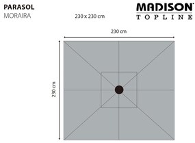 Guarda-sol de jardim Moraira 230x230 cm cor cru