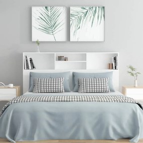 Cabeceira de Cama Dakota com Prateleiras de 160cm - Branco - Design Nó