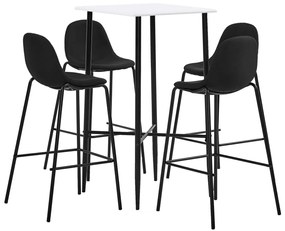 vidaXL 5 pcs conjunto de bar tecido preto