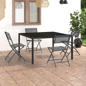 vidaXL 5 pcs conjunto de jantar para exterior aço