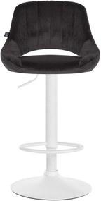 Banco alto Milet em veludo com estrutura branca 85-106 x 47 x 48 cm Preto