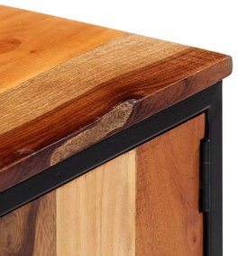 Móvel de TV 120x30x40 cm madeira recuperada maciça e aço