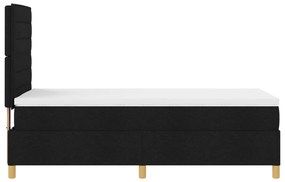 Cama Box com Colchão Preta 90x200 cm Tecido