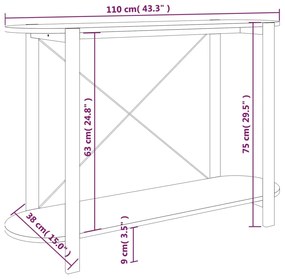 Consola de Entrada Lupy - 110x38x75 cm - Derivados de Madeira - Cor Br