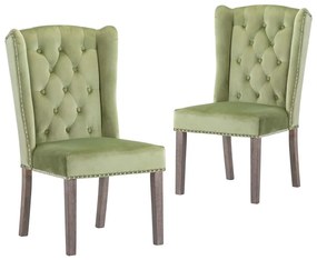 vidaXL Cadeiras de jantar 2 pcs veludo verde-claro