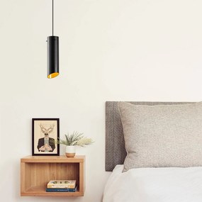 Candeeiro de Teto Sivani – Preto e Amarelo – Diâmetro 8 cm x Altura 11