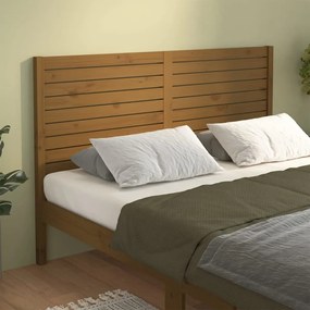 vidaXL Cabeceira de cama 186x4x100 cm pinho maciço castanho mel