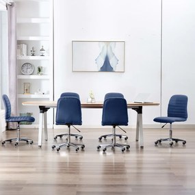 vidaXL Cadeiras de jantar 6 pcs tecido azul
