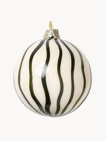 Hand-Painted Glass Christmas Balls Lines, Set of 4