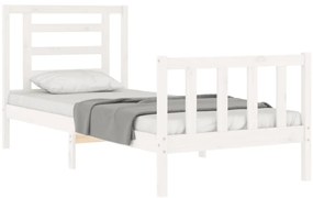 Cama sem colchão 100x200 cm madeira de pinho maciça branco