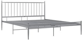 Estrutura de cama metal 140x200 cm cinzento