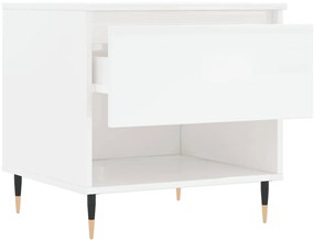 Mesas de centro 2pcs 50x46x50cm deriv. madeira branco brilhante