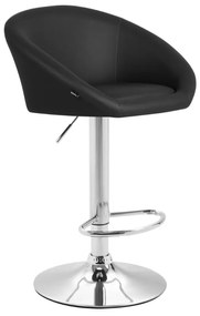 Banco de bar Miami em couro sintético e com estrutura cromada 55 x 86-106 x 51 cm Preto