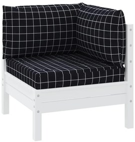 Almofadões p/ móveis de paletes 3pcs tecido oxford xadrez preto