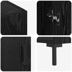 Buffet Preto 90 x 34 x 80 cm Madeira processada