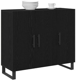 Sideboard vidaXL com 3 portas em Carvalho Preto 90x34x80 cm em Madeira