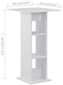 Mesa de bar 60x60x110 cm branco