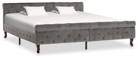 Estrutura de cama 180x200 cm veludo cinzento