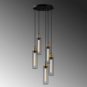 Chandelier Zumra – Preto – 33 cm de Diâmetro x 123 cm de Altura