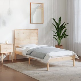vidaXL Estrutura de cama solteiro 90x190 cm madeira maciça