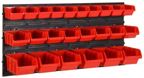 26pcs conjunto prateleiras de oficina 77x39cm PP vermelho/preto