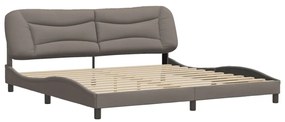 Cama sem colchão 200x200 cm tecido cinzento-acastanhado