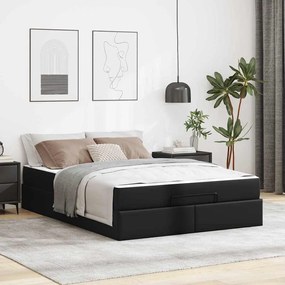 vidaXL Estrutura de cama com colchão Outros Preto 140 x 200 cm