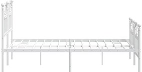 Estrutura de cama com cabeceira e pés 120x200 cm metal branco