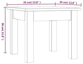 Mesa de centro 35x35x30 cm pinho maciço branco