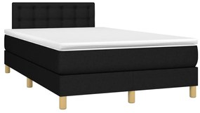 Cama com molas/colchão 120x200 cm tecido preto