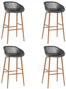 Cadeiras de bar 4 pcs cinzento