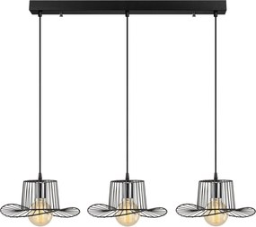 Candeeiro de Teto Tel – Preto – 100 x 30 cm