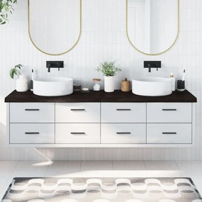 vidaXL Bancada p/ WC 200x60x(2-6)cm madeira tratada maciça castanho