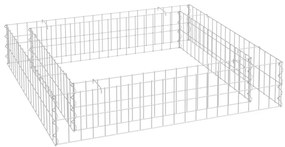 vidaXL Canteiro elevado/cesto gabião 100x100x20 cm aço galvanizado