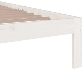 Estrutura de cama 160x200 cm madeira maciça branco