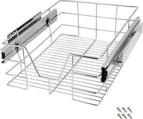Gaveta telescópica com 37 x 14 x 44 cm Prateado