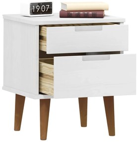 Mesa de cabeceira MOLDE 40x35x48 cm pinho maciço branco