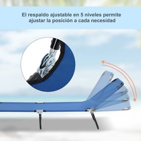Espreguiçadeira Dobrável Reclinável com Ângulo Ajustável de 3 Posições