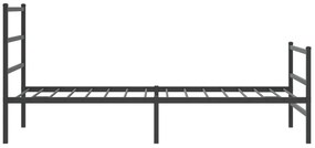 Estrutura de cama com cabeceira e pés 100x190 cm metal preto