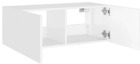 Móvel de parede para TV com luzes LED 80x35x31 cm branco