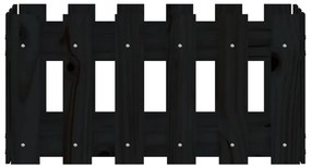 Vaso de jardim c/ design cerca 60x30x30 cm pinho maciço preto