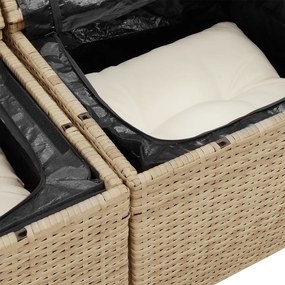 Conjunto de Sofás de Jardim com Almofadas vidaXL de 11 Peças Bege Vime