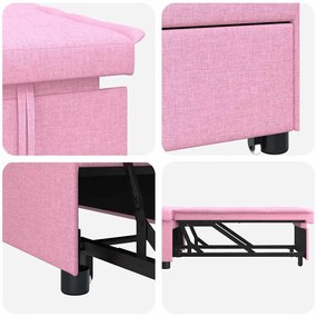 Sofá Cama 3 em 1 Rosa