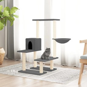 vidaXL Árvore para gatos c/ arranhadores sisal 94,5 cm cinza-escuro